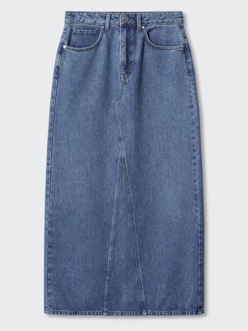 Mango Blue Denim Maxi Skirt Size M - Picture 13 of 13
